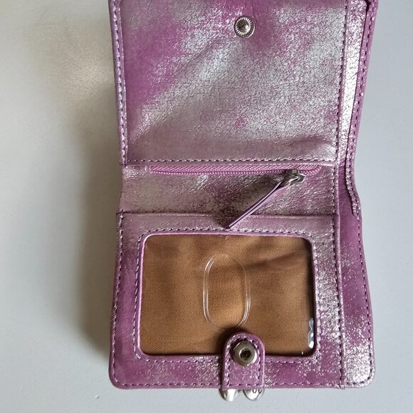 HOBO Bags Women’s Metallic Leather Wallet-Pink - Picture 3 of 7
